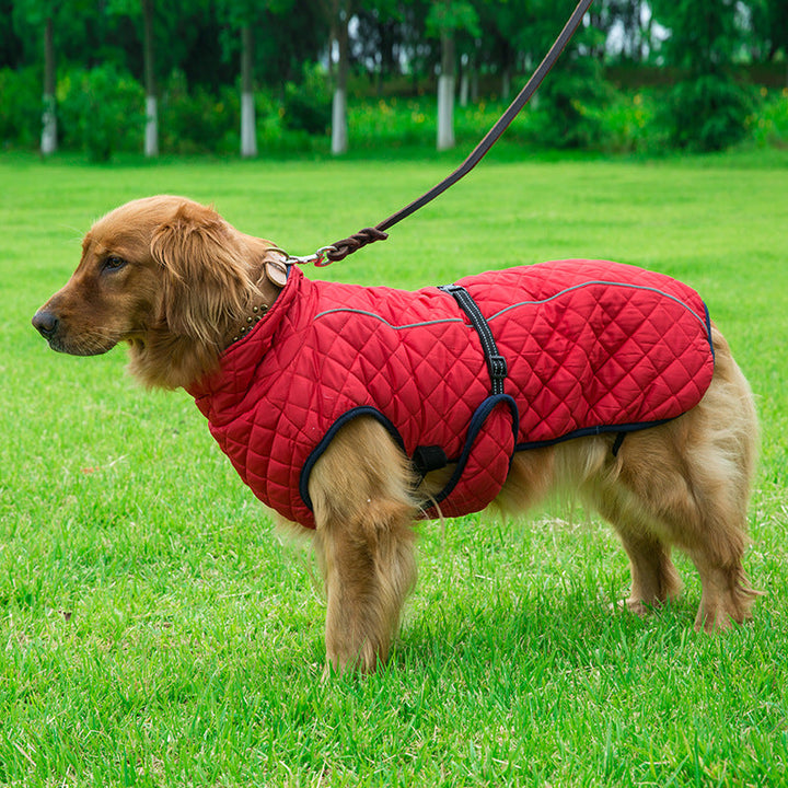 Adjustable Warm Cotton Pet Jacket For Winter Comfort
